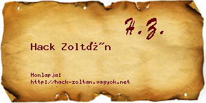 Hack Zoltán névjegykártya
