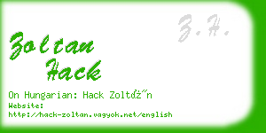 zoltan hack business card